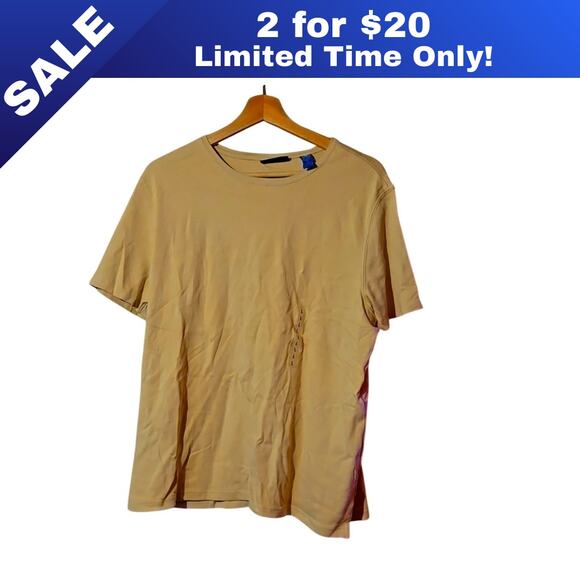 [Sale: 2 for $20!] NWT Karen Scott Tan Crew Neck T-Shirt | Size Large [0120] - Picture 1 of 8
